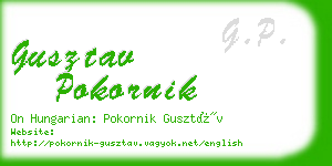 gusztav pokornik business card